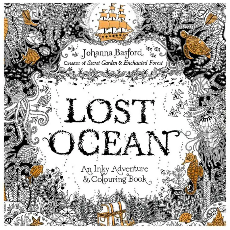 Канцелярский детский 24 страница Lost Ocean Книга живописи живопись для взрослых
