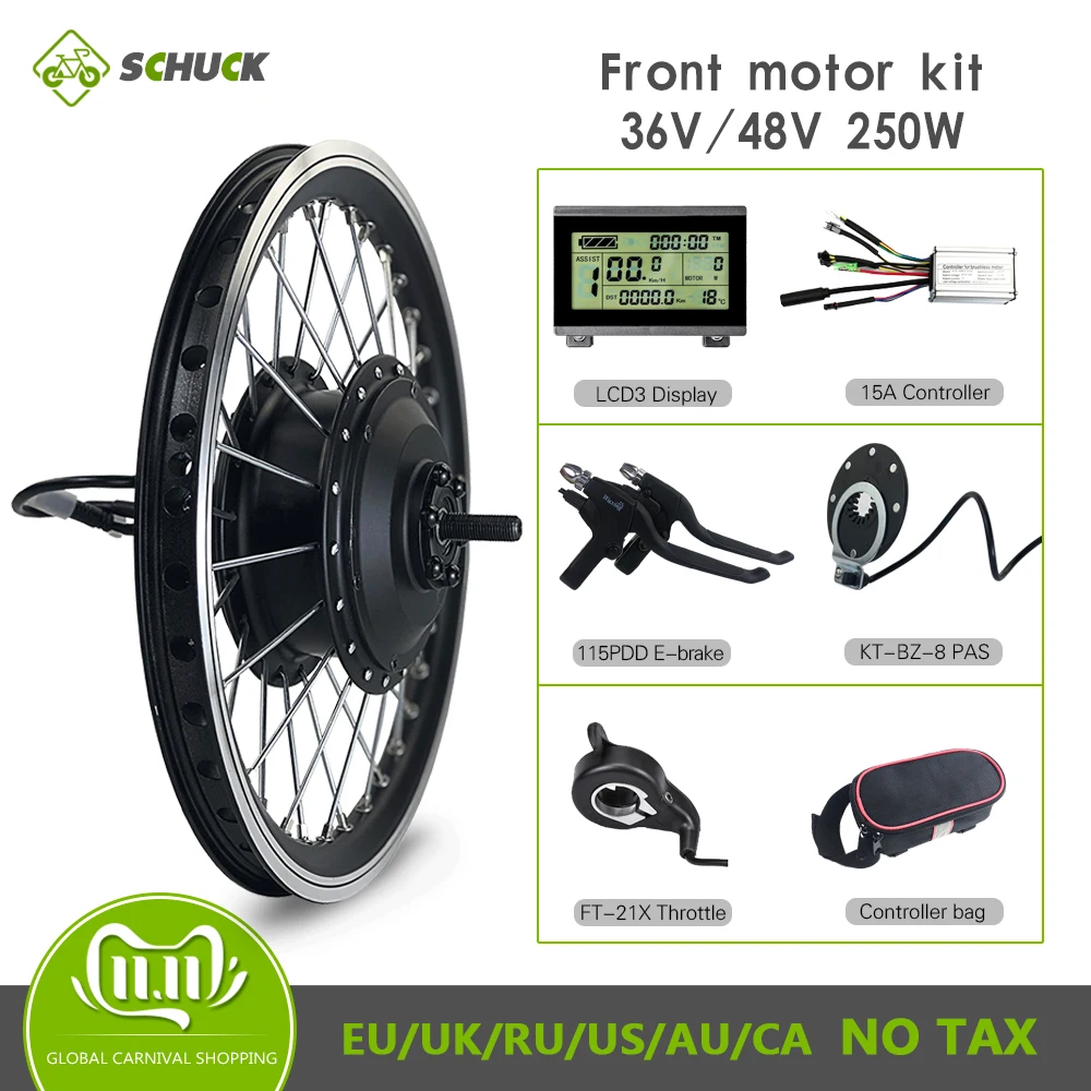 US $104.58 EBike Conversion Kit 36V48V250W Front Hub Motor Wheel 1629Inch 700C With LCDLED Display For Electric Bike Conversion Kit