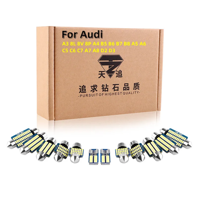 

Canbus Car Lamps For Audi A3 8L 8V 8P A4 B5 B6 B7 B8 A5 A6 C5 C6 C7 A7 A8 D2 D3 Auto LED Interior Map Dome Trunk Light Kit