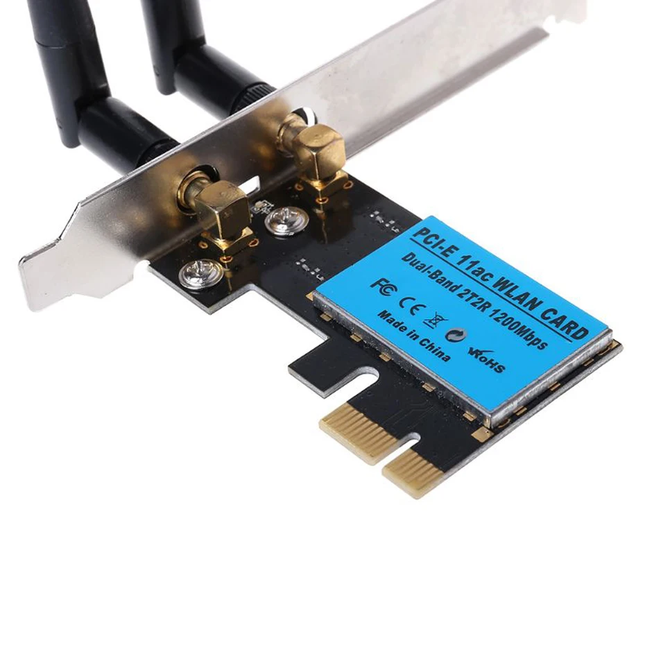 AC1200Mbps PCI-E двухдиапазонный 5G/2,4G wifi адаптер PCI Express wifi WLAN карта с антеннами для Windows 7/8/10
