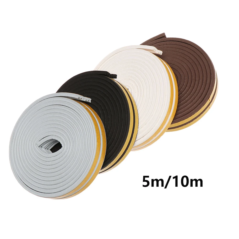 

1 PC 5/10M Self Adhesive Seal Strips Foam Draught Excluder Window Door Soundproof Anti Collision Dustproof For Hardware Tools