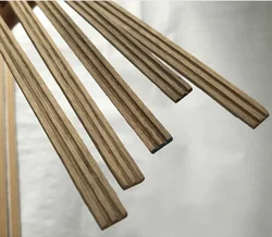 Modèle en bois massif, ligne de jupes décoratives, taille noyer noir, ligne en bois de forme spéciale, 450x15x3mm, 6 pièces 