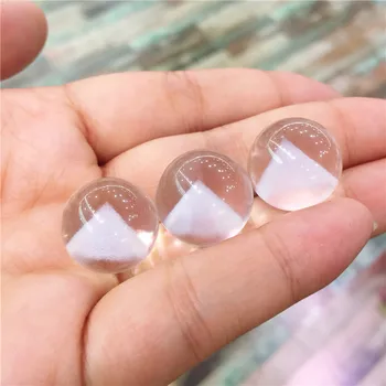 

New arrivals natural White crystal laser lucky Mountain peaks ball DIY pendant necklace gift 1pcs