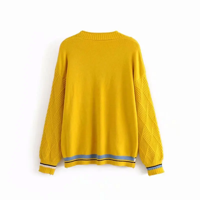 Модный женский AAZZ40-6119 европейский и американский модный декоративный кардиган на пуговицах свитер