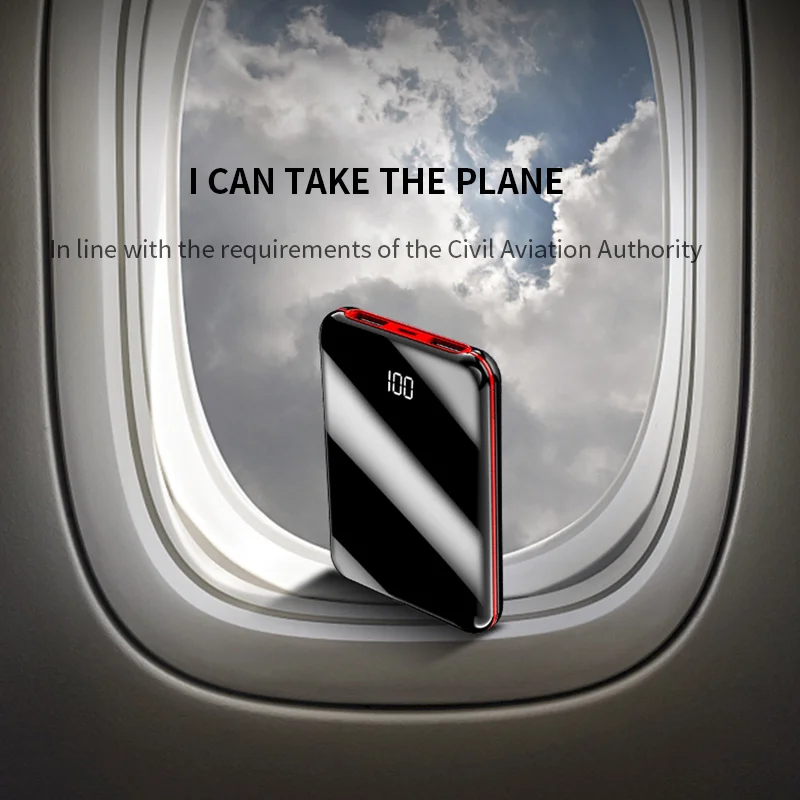  ROCK Min 10000mAh Power Bank Für xiaomi iPhone LCD Display Tragbare Ladegerät Power Externe Batteri