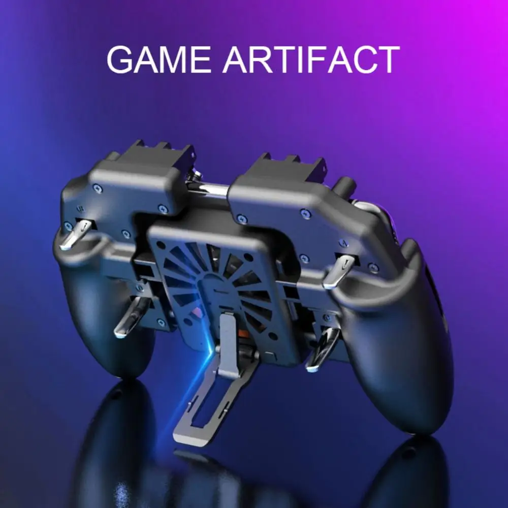  For iPhone Android Phone with Cooler Six Finger PUBG Mobile Shooting Game Controller Gamepad Trigge