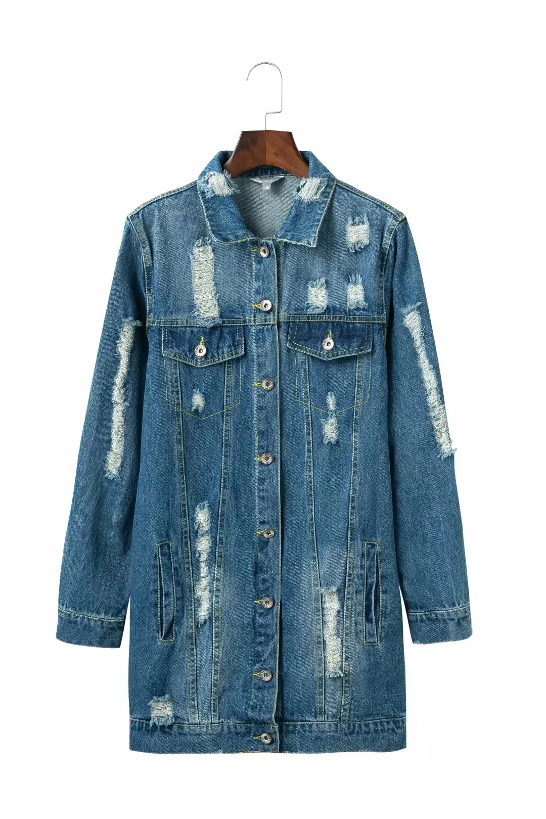 

2018 Autumn New Style Ozhouzhan LADY'S Denim Jacket with Holes Tops