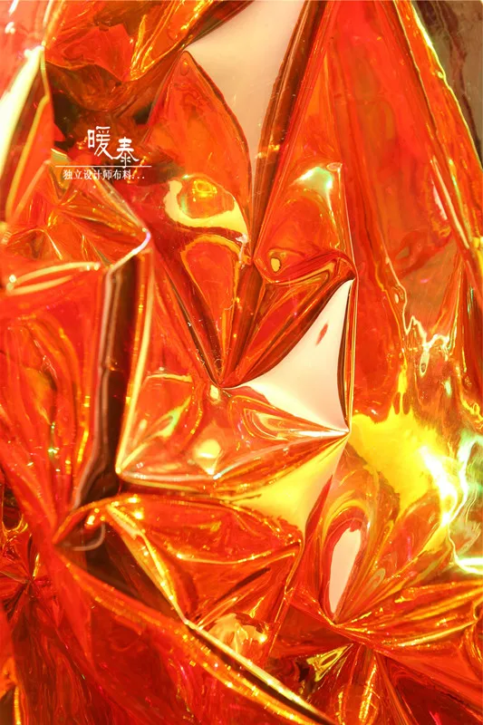 50 см* 98 см яркий orange водонепроницаемый из ТПУ-материала дизайнерская ткань-перспективность плащ Кристалл пластиковый мешок ткани 0,4 мм