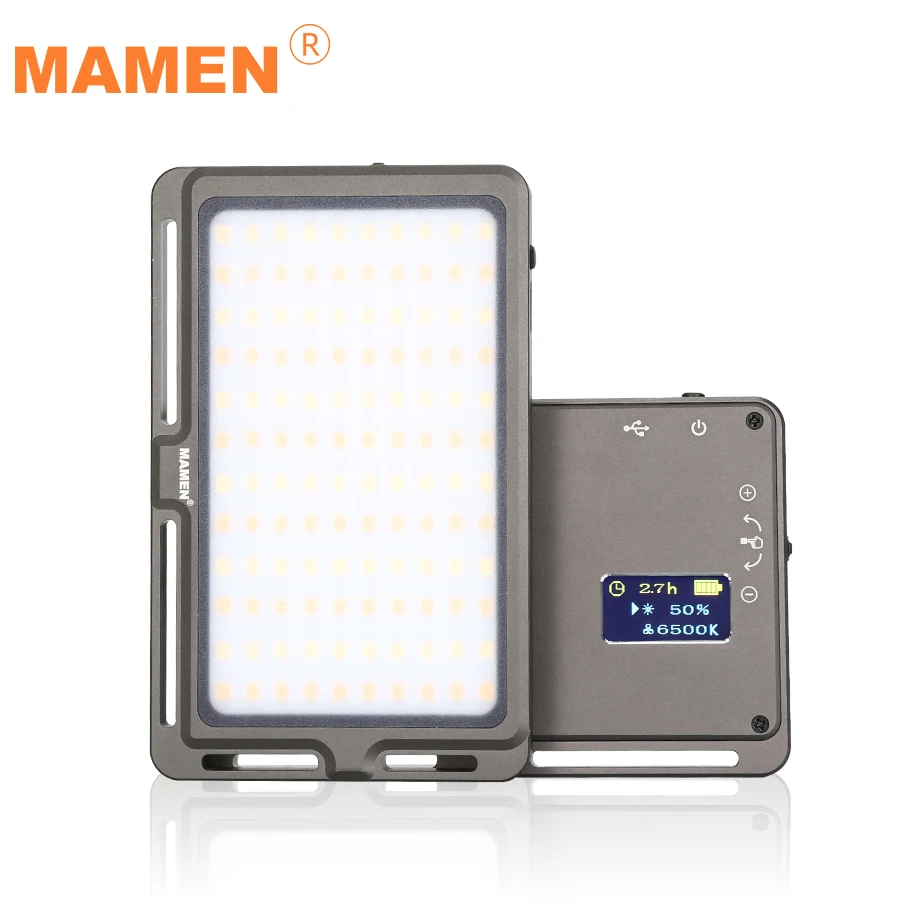 

MAMEN LED-120B LED Video Fill Light Studio Light With OLED Display 120 LEDs For Video Live Selfie Beauty Photography Lighting