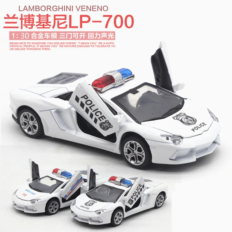 

1: 30 Alloy Police Car Rambo Evan Tower Multi-Lp700 Model Car Model 3-door Light Music Toy