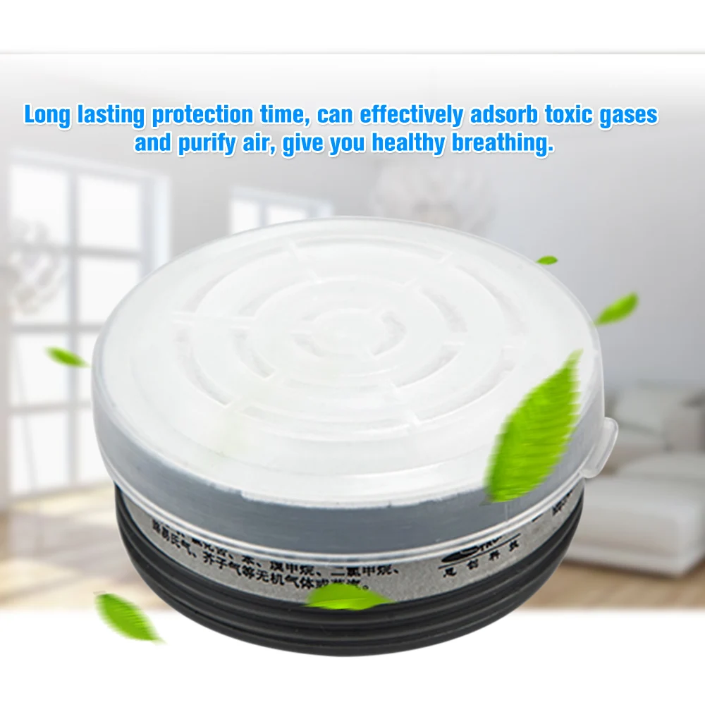 1 Pair Gas Mask Respirator Filter Activated Carbon Mask Filter Cartridge for Painting Spraying Protection of Inorganic Gas