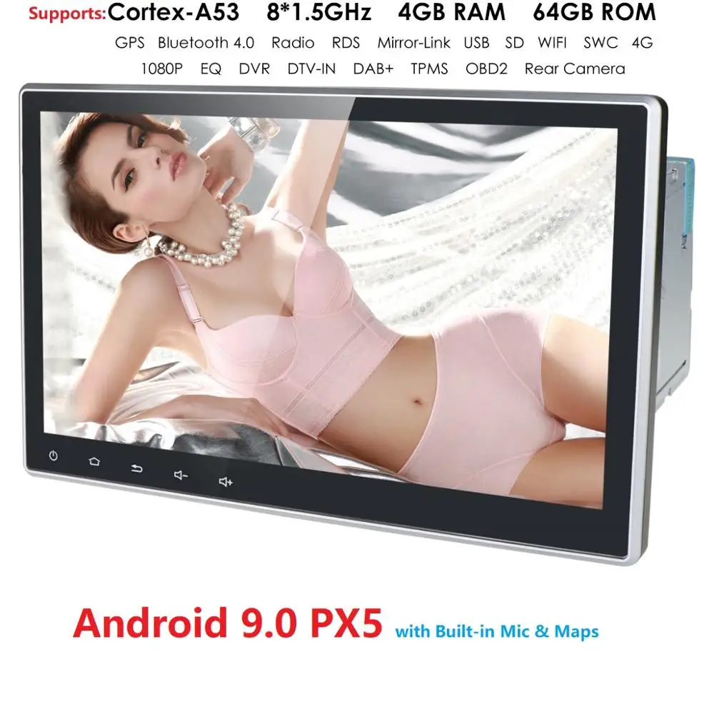 Clearance 10.1" 2Din Android 9.0 Universal Car Stereo Radio GPS Navigation No-DVD Support 4G WIFI Bluetooth Mirror Link with 4GB+64GB 2 Clearance 10.1" 2Din Android 9.0 Universal Car Stereo Radio GPS Navigation No-DVD Support 4G WIFI Bluetooth Mirror Link with 4GB+64GB 2
