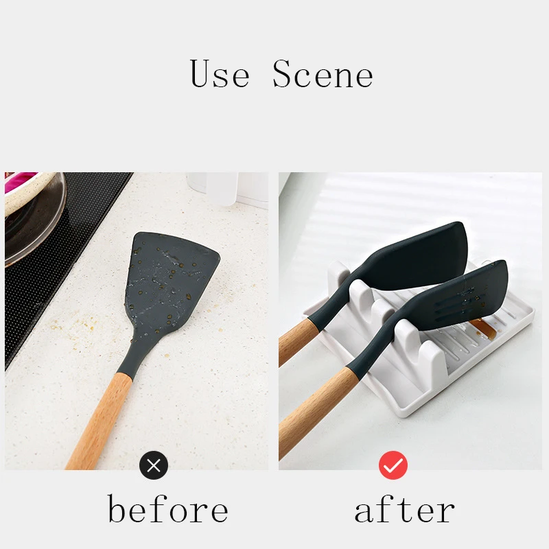 Description Picture 6 of itemKitchen Spoon Holders Pot Lid Rack Pot Lid Cooking Tool Tableware Storage Rack Spoon Chopsticks Holder Spatula Drain Rack Gadget