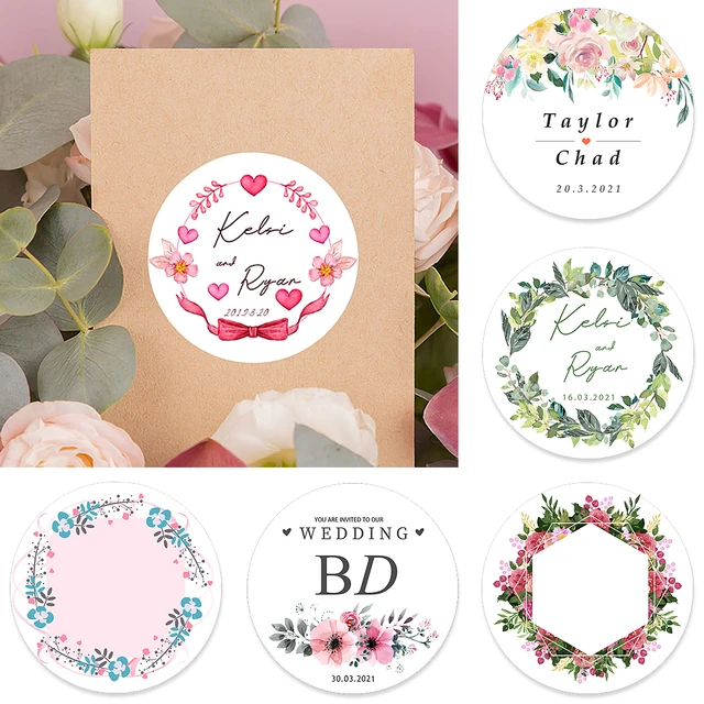 Personalized Wedding Stickers Gifts  Round Personalized Wedding Sticker -  Wedding - Aliexpress