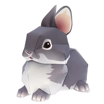 

Netherland Dwarf Rabbit Folding Cutting Mini Cute 3D Paper Model Papercraft Pet Animal Figure DIY Kids Adult Craft Toys QD-021