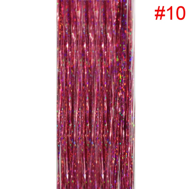 Sparkle Shiny Hair Tinsel Holographic Hair Dazzles Bling Twinkle Glitter Hair Extensions Colorful Hair Accessories For Braiding 1pc color10