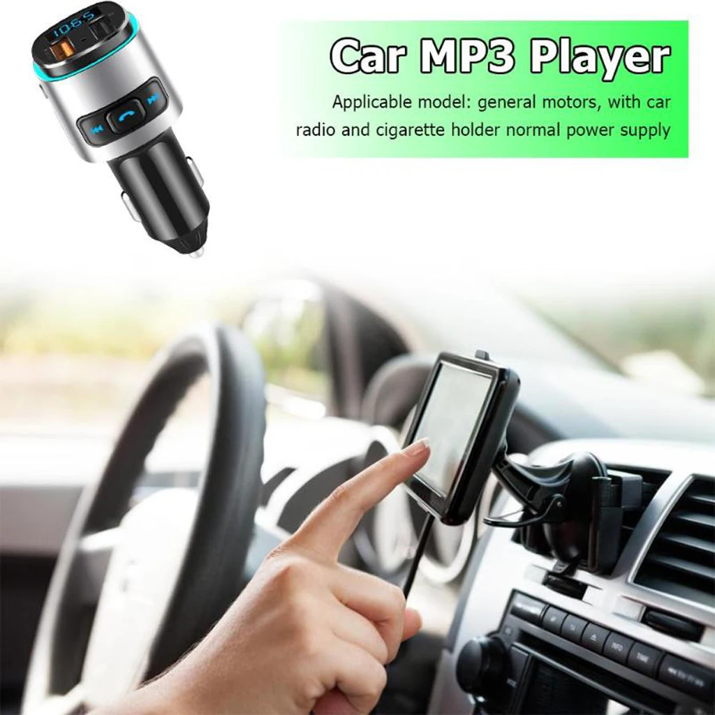 Universal Car Kit Handsfree Wireless BT4.2 FM Transmitter Audio MP3 Player USB Charger QC3.0 For Car Truck RV Boat Yacht Etc 