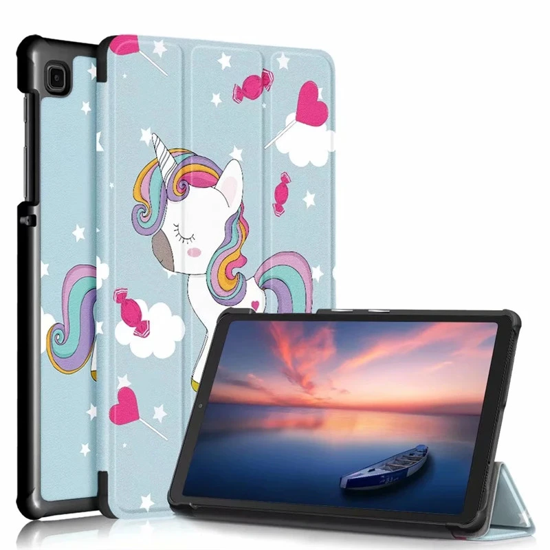3 Folded Standing Cover Case For Samsung Galaxy Tab A7 Lite 2021 8 7 Sm T220 Sm T225 Magnetic Funda Capa Hard Back Shell For Samsung Galaxy Tab Samsung Galaxy Tab Covergalaxy Tab Cover