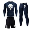 winter Top quality thermal underwear men underwear sets Sweatshirt sweat quick drying Skull compression underwear men clothing 4