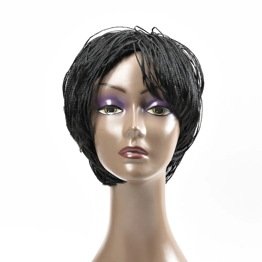 Crochet Braid Box Braided Wigs For Black Women Hair African Synthetic Pixie Cut Senegalese Twist Braides Wig synthetic hair wigs