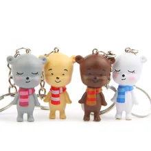 4-шарф медведь Гараж Комплект куклы аниме брелок рисунок из мультфильма; креативное милое очаровательное-брелок для ключей оптом