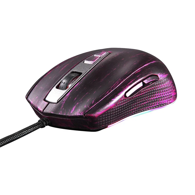 Motospeed V60 USB Проводная игровая мышь 7 кнопок 5000 dpi светодиодный оптический USB компьютерная мышь геймер мышь игровая мышь Бесшумная Mause для ПК - Цвет: Purple