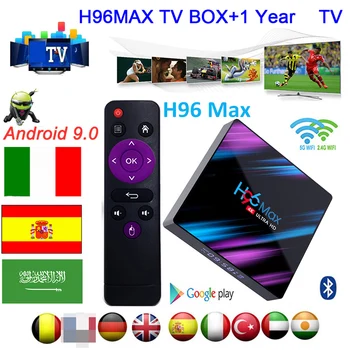 

Android H96 Max Smart TV Box+2 Year VOTV TV Android9.0 Set Top Box 4K support iptv Spain USA Arbic only no channels included