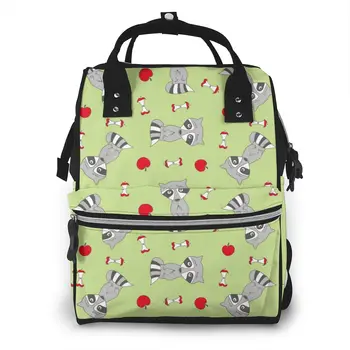 

Cute Racoons And Apples Baby Nappy Changing Diaper Mummy Bag Maternity Backpack Bags Stroller Baby Care Waterproof Backpack
