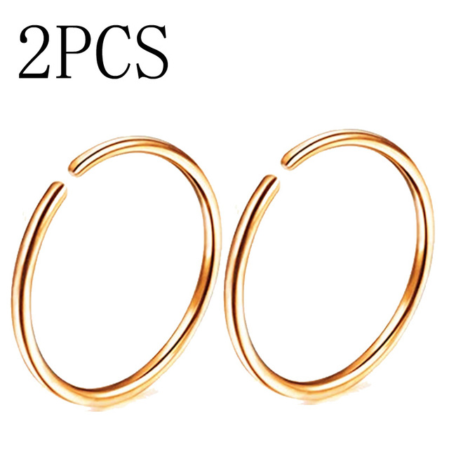 20G 0.8mm Thin Fake Nose Ring Septum Helix Nostril Piercing Labret Lip Fake Piercing Titanium Cartilage Fake Earrings Hoop