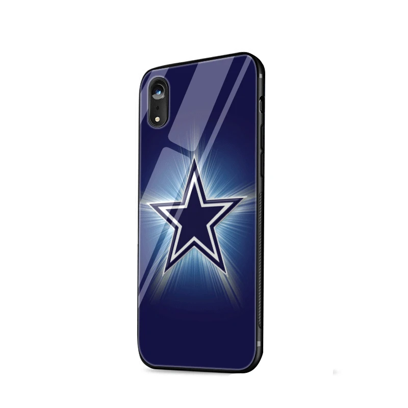 Ударопрочный чехол для телефона для iPhone 11 Pro XS MAX XR 6 6S 7 8 Plus X 5 5S SE роскошный стеклянный чехол Coque Dallas Cowboys с блестками - Цвет: G1