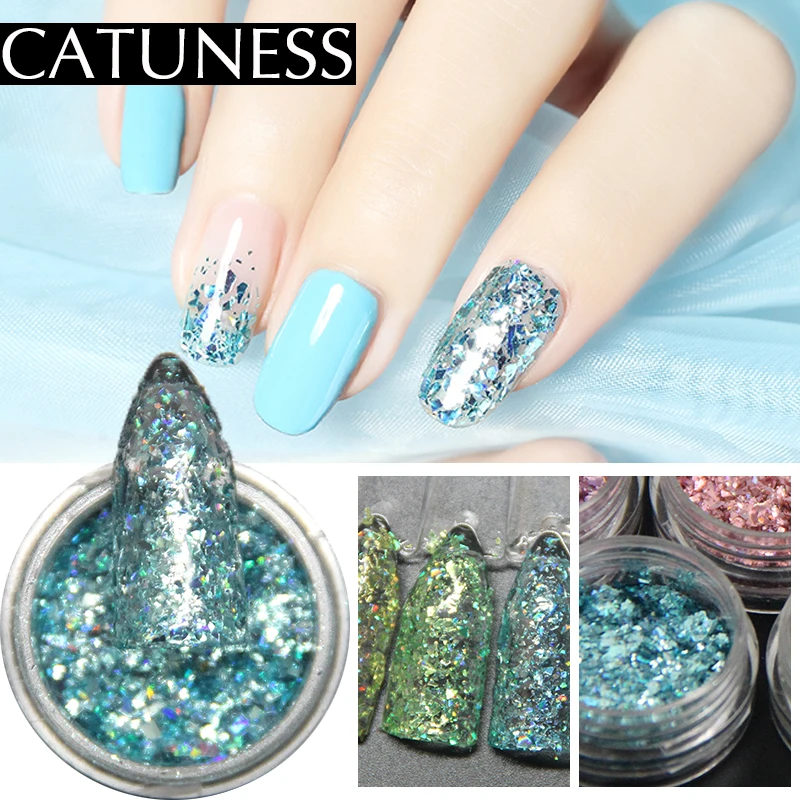 CATUNESS Радужный цвет неоновый набор для дизайна ногтей хлопья украшения