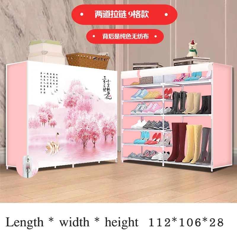 8 Layers 9 Grids Simple Shoe Rack Household Dustproof Assembly Storage Shoe Rack Cloth Shoe Cabinet For Hallway Home Furniture 8 Layers 9 Grids Simple Shoe Rack Household Dustproof Assembly Storage Shoe Rack Cloth Shoe Cabinet For Hallway Home Furniture