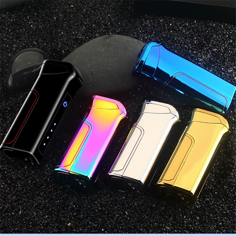 Новейший перезаряжаемый спиннинг плазменной дуги прикуриватель USB Электрический Турбо-Зажигалка Ветрозащитная электронная импульсная Зажигалка гаджеты