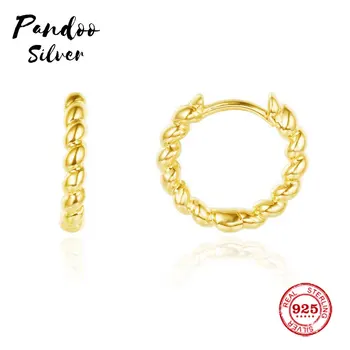 

Pandoo Fashion Charm Sterling Silver Original 1:1 Copy,Yellow Silver Soleil Classic Hoop Luxury Earrings Jewelry Gift For Female