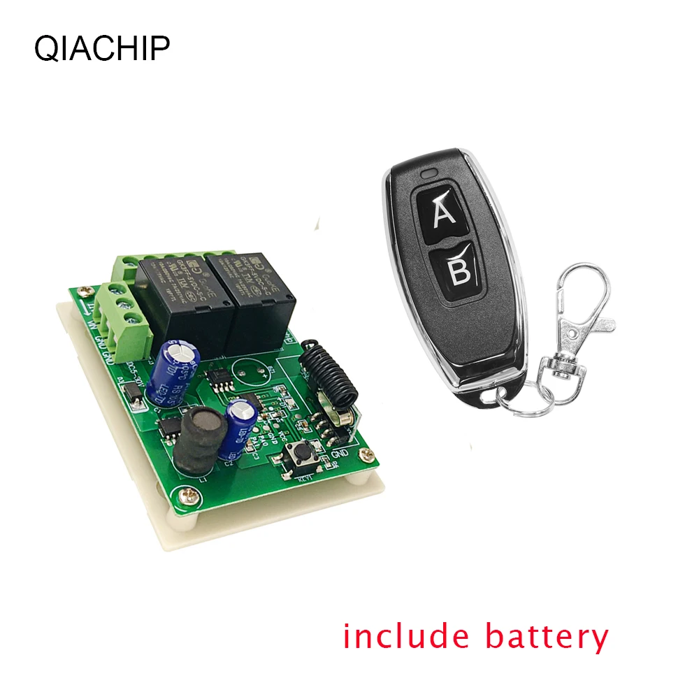 1 RC and 1 Receiver QIACHIP DC 5-30 в 2CH переключатель с пультом дистанционного управления релейный модуль универсальный 24 В 2 задержки 433 МГц пульт дистанционного управления релейный приемник - Цвет: 1 RC and 1 Receiver