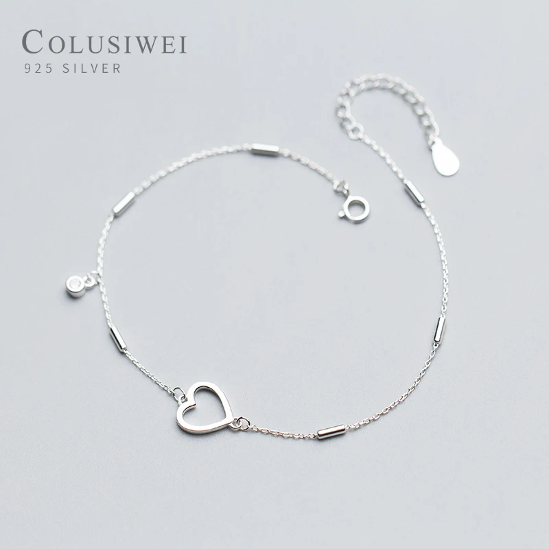 Colusiwei Simple Design Heart Silver Anklet for Women Sterling Silver 925 Bracelet for Ankle and Leg Fashion Foot Jewelry Colusiwei Simple Design Heart Silver Anklet for Women Sterling Silver 925 Bracelet for Ankle and Leg Fashion Foot Jewelry