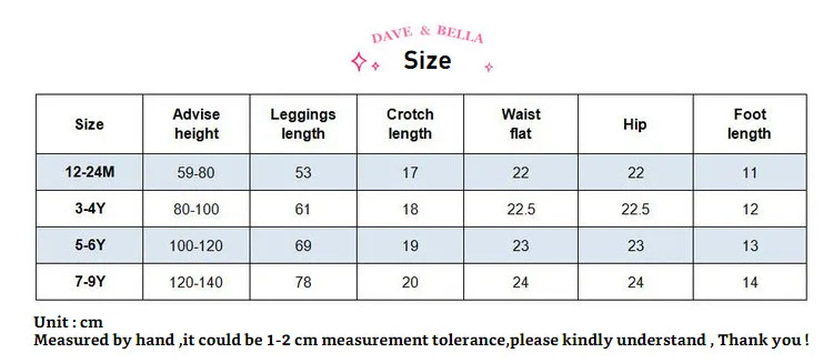 DB11146 dave bella/зимние однотонные мягкие Легинсы в стиле Лолиты для маленьких девочек; модные детские леггинсы