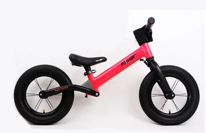 Fihser/детский велосипед для детей от 2 до 6 лет, детский беговел из алюминиевого сплава, амортизирующий скольжение, велосипед без педалей, ходунки для малышей - Цвет: black pink