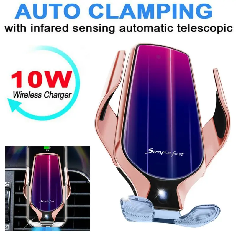 

Smart Sensor Car Wireless Charge Holder Color Fast Wireless Charger for iphone XR XS X Huawei Mate20Pro P30Pro