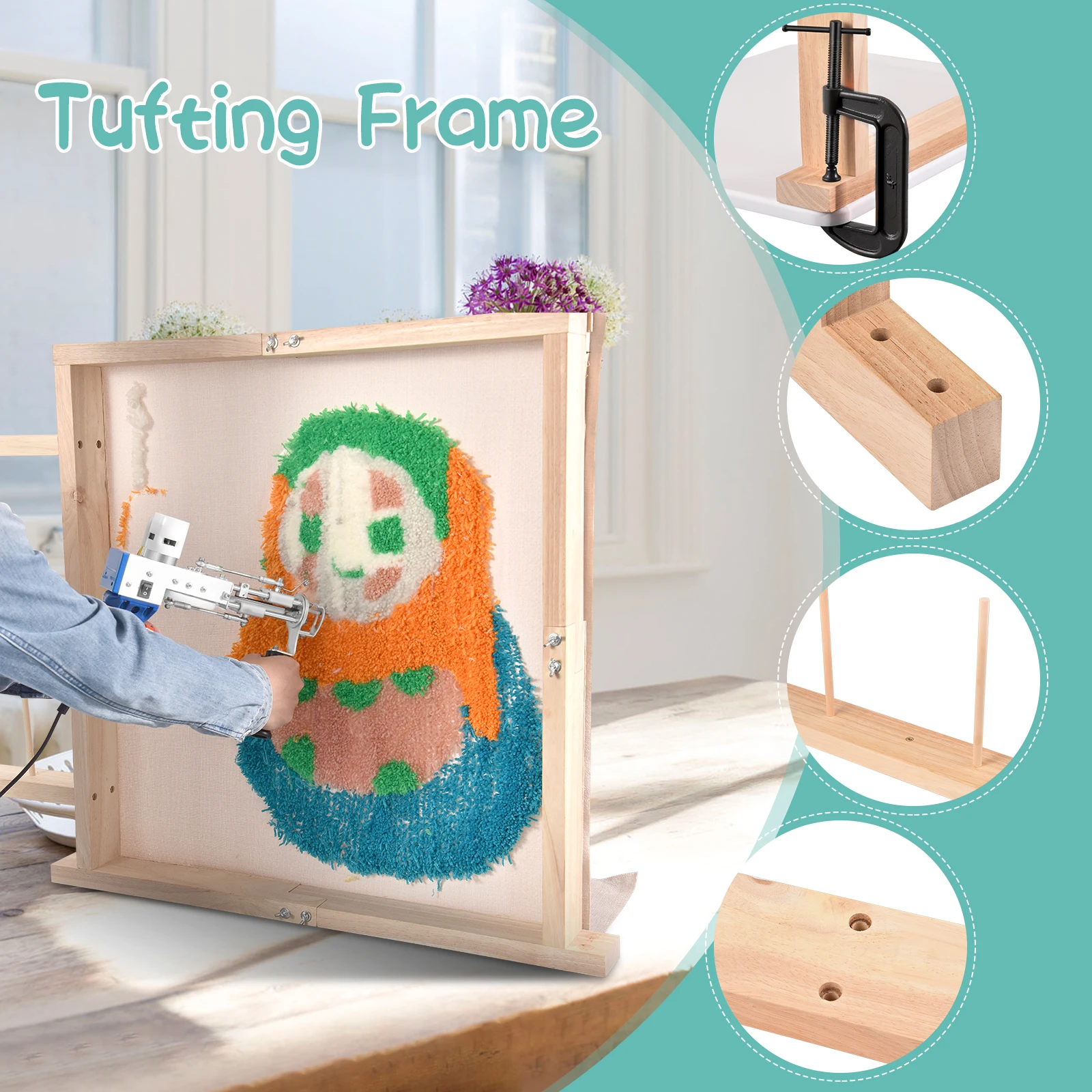 Tufting Frame 70x70cm Large tuft Frame Rug tuft Frame Punch Needle Frame  Tufting Carpet Making Frame for use with Tufting Guns - AliExpress