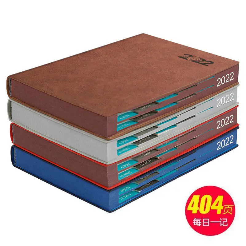 Notebook Books 2022 Schedule Plan 365 Days Daily Calendar Notepad Self-Discipline Punch Card Efficiency Libro Business Office