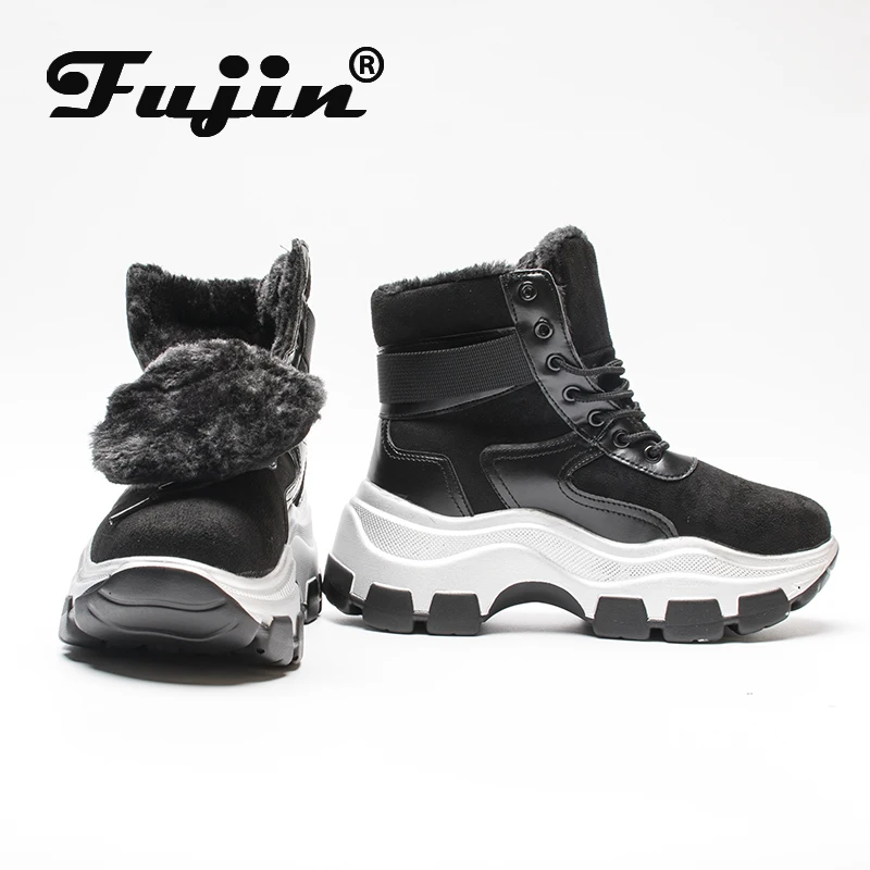 Fujin/Лидер продаж Зимние ботинки Женская зимняя обувь 2020 года Ботинки на меху с