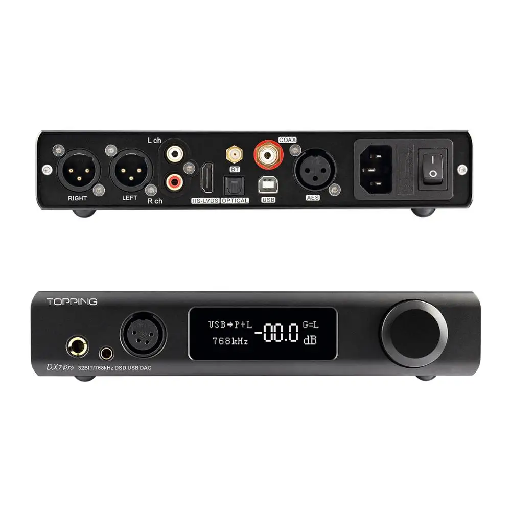 Topping DX7 Pro ES9038Pro USB DAC Bluetooth 5 0 CSR8675 Декодер Усилитель DSD1024 коаксиальный Оптический