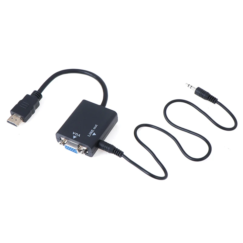 Адаптер hdmi-vga кабель конвертер HDMI VGA кабель Поддержка 1080P с аудио кабелем для HD tv xbox PS3 ноутбук ТВ коробка