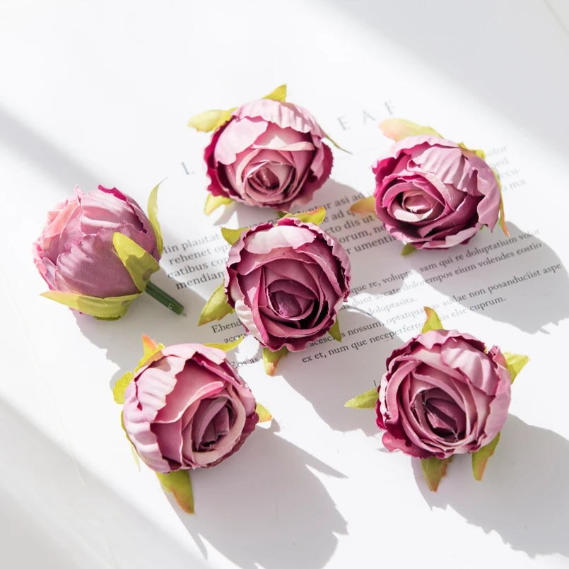 Elegant Silk Rose Bud Heads - Decorative Wreath & Faux Floral Accents