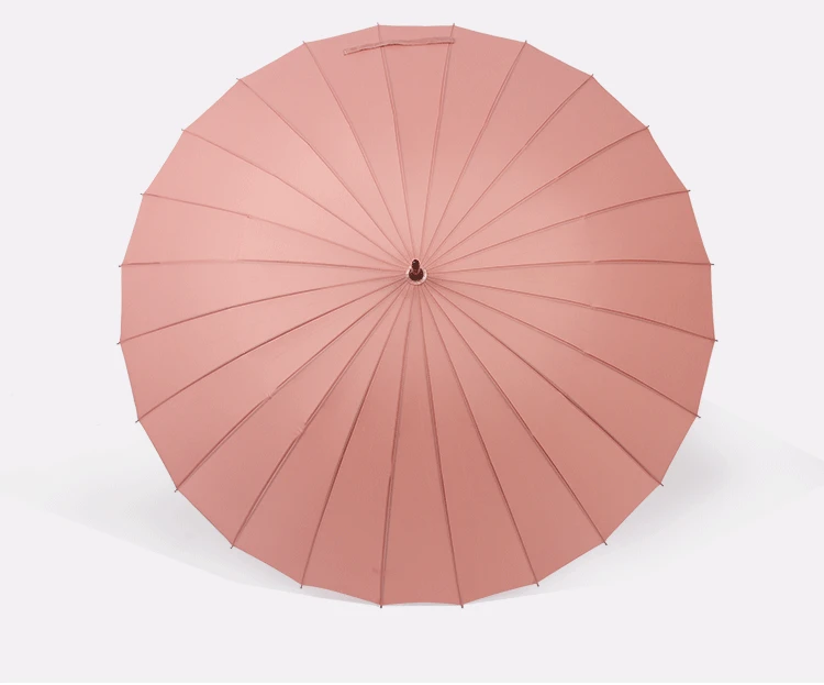 Creative 24 Bone Curved Handle Water Open Umbrella Customizable Logo Ultra Large Wind-Resistant Advertisement Umbrella Long Hand