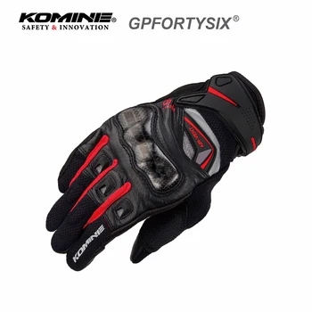 

New Summer Mesh Motorcycle Gloves Leather Komine Smart Tip Motocross Racing Riding Gloves Men Moto Gloves