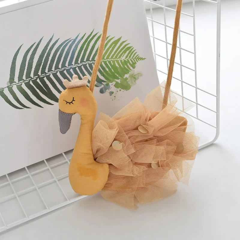 Детская сумка хлопок мультфильм лебедь мешок Девушки Ткань диагональная детская Милая монета с изображением животного кошелек
