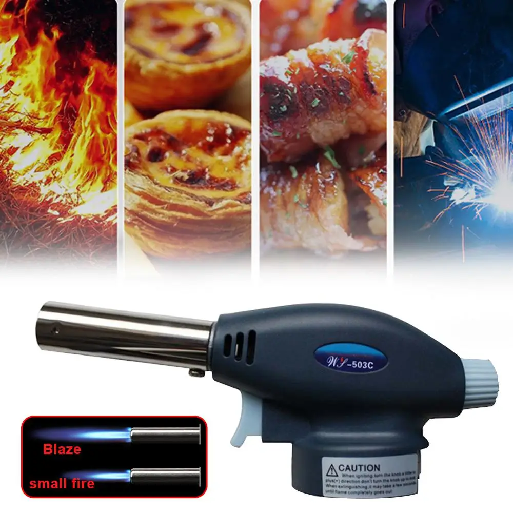 

Portable Metal Flame Outdoor BBQ Lighter Heating Ignition Butane Camping Welding Gas Torch Barbecue Tool