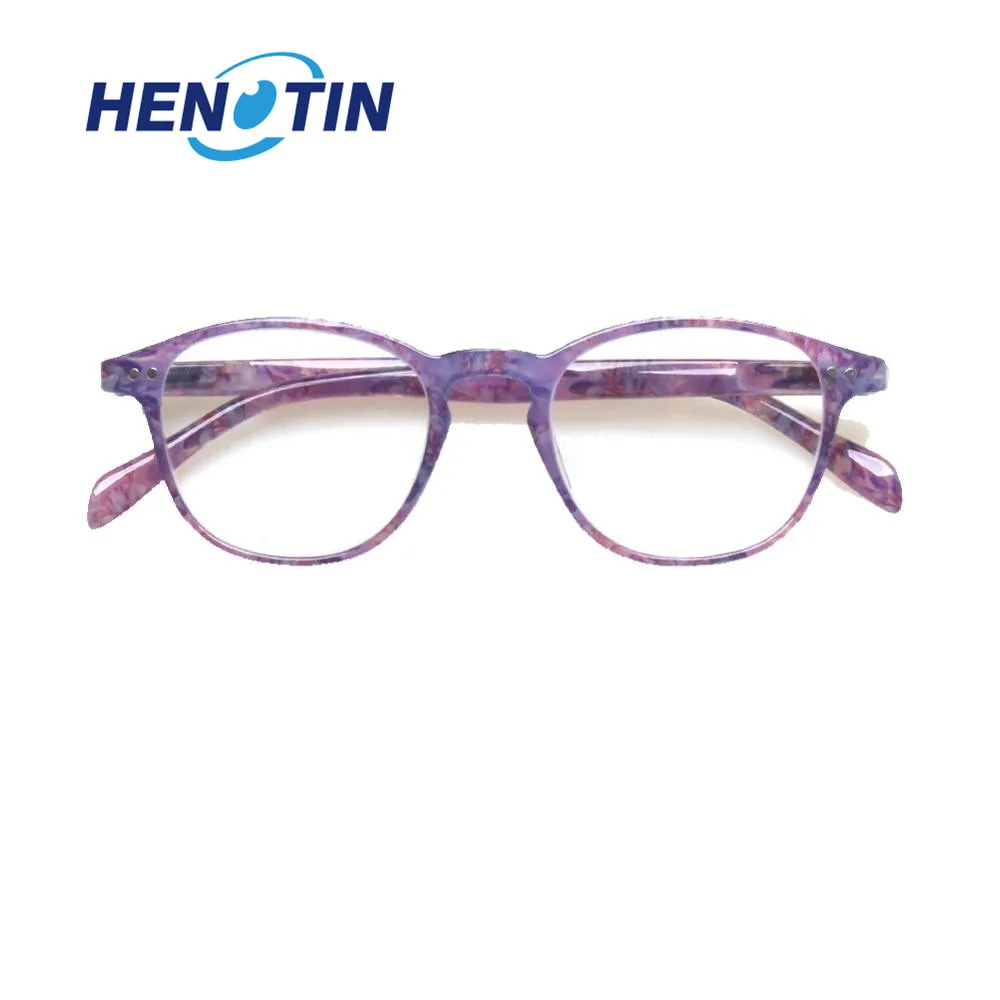 

Fashion rectangular reading glasses for men and women spring hinge colorful printed eyeglasses frames